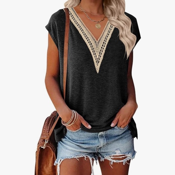 Tops - Black Embellished Relaxed Blouse